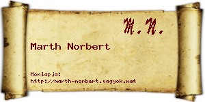 Marth Norbert névjegykártya